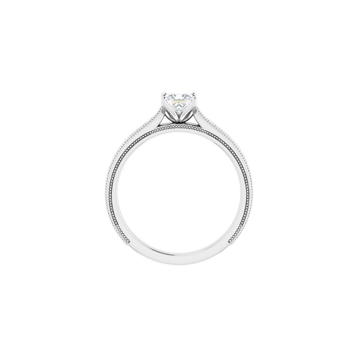 Square Solitaire Engagement Ring Mounting - gallery - Series 123043