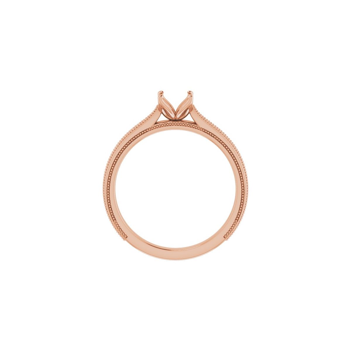Square Solitaire Engagement Ring Mounting - gallery - Series 123043
