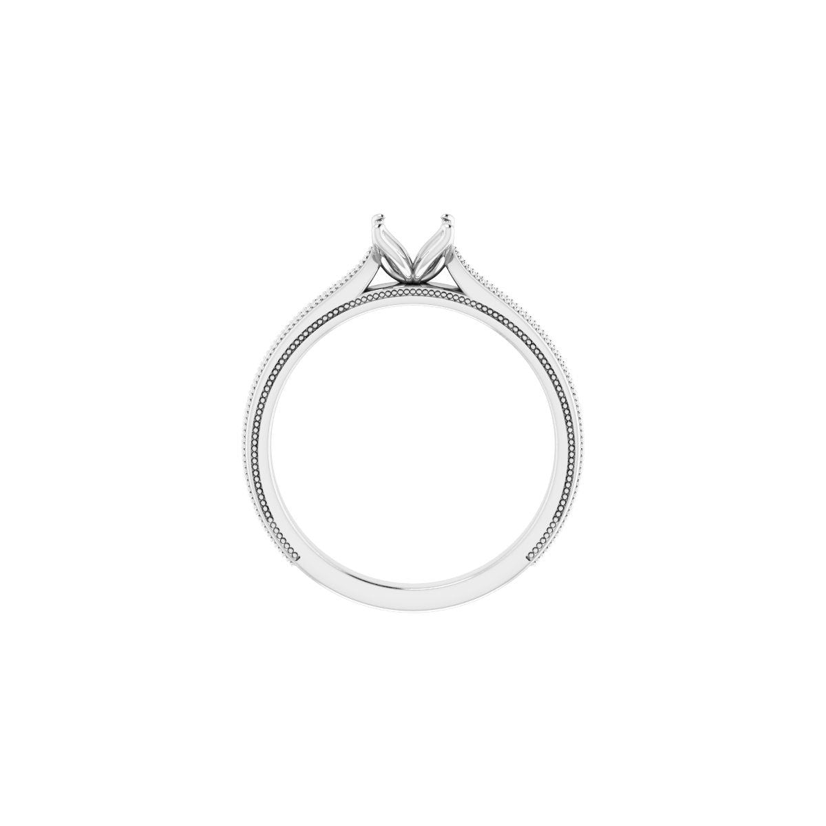 Square Solitaire Engagement Ring Mounting - gallery - Series 123043