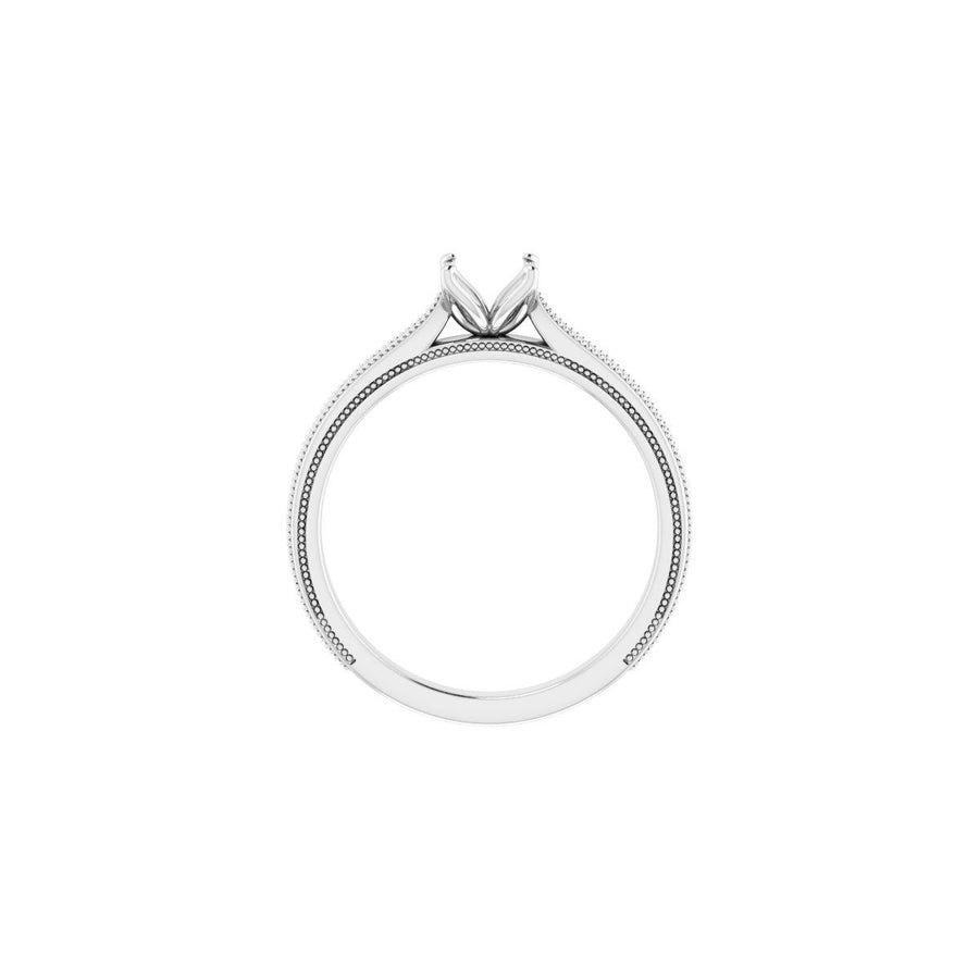 Square Solitaire Engagement Ring Mounting - gallery - Series 123043