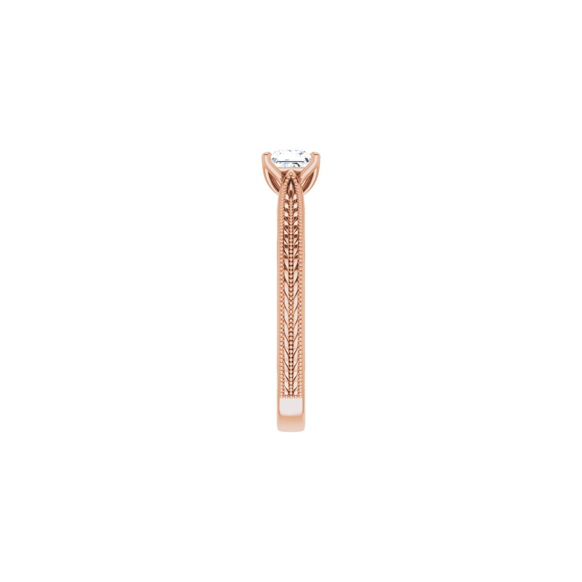 Square Solitaire Engagement Ring Mounting - gallery - Series 123043