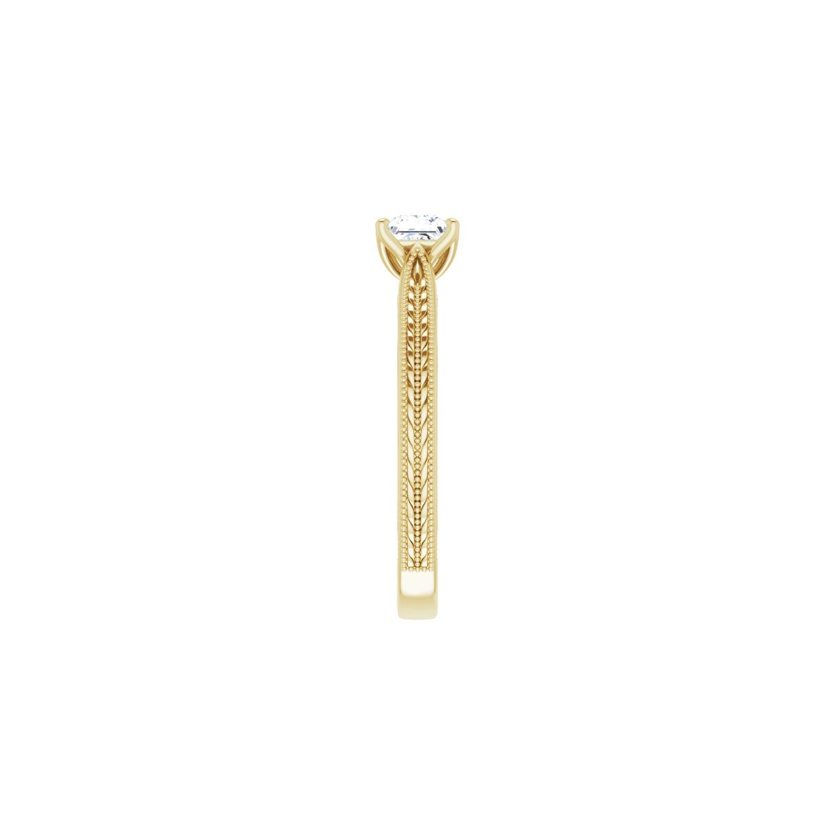 Square Solitaire Engagement Ring Mounting - gallery - Series 123043