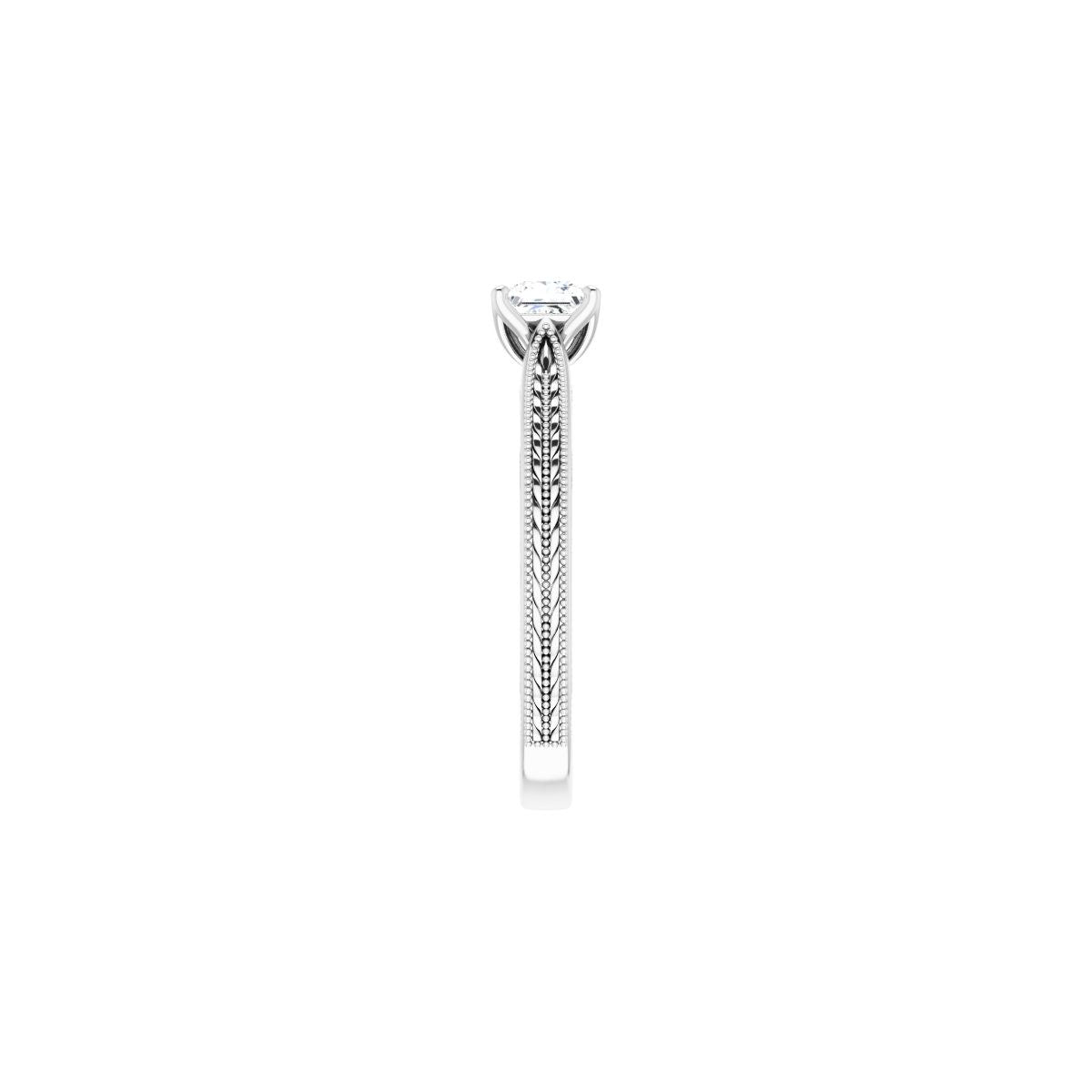 Square Solitaire Engagement Ring Mounting - gallery - Series 123043