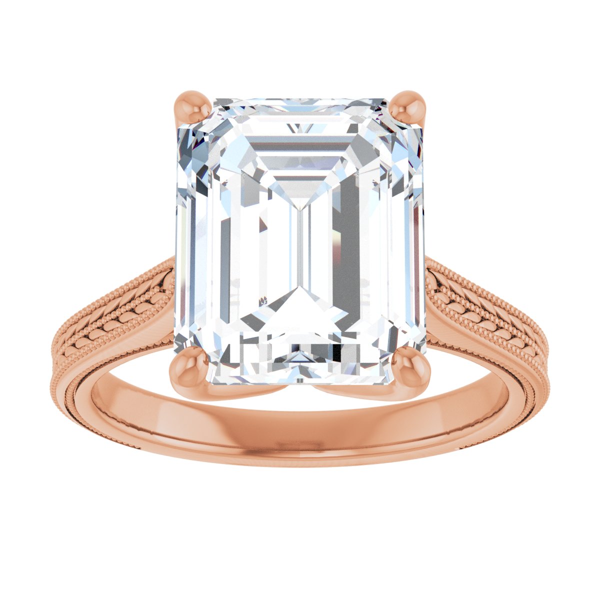 Emerald Solitaire Engagement Ring Mounting - gallery - Series 123043