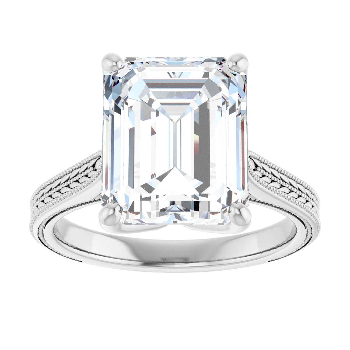 Emerald Solitaire Engagement Ring Mounting - gallery - Series 123043