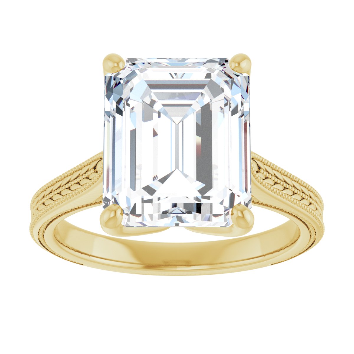 Emerald Solitaire Engagement Ring Mounting - gallery - Series 123043