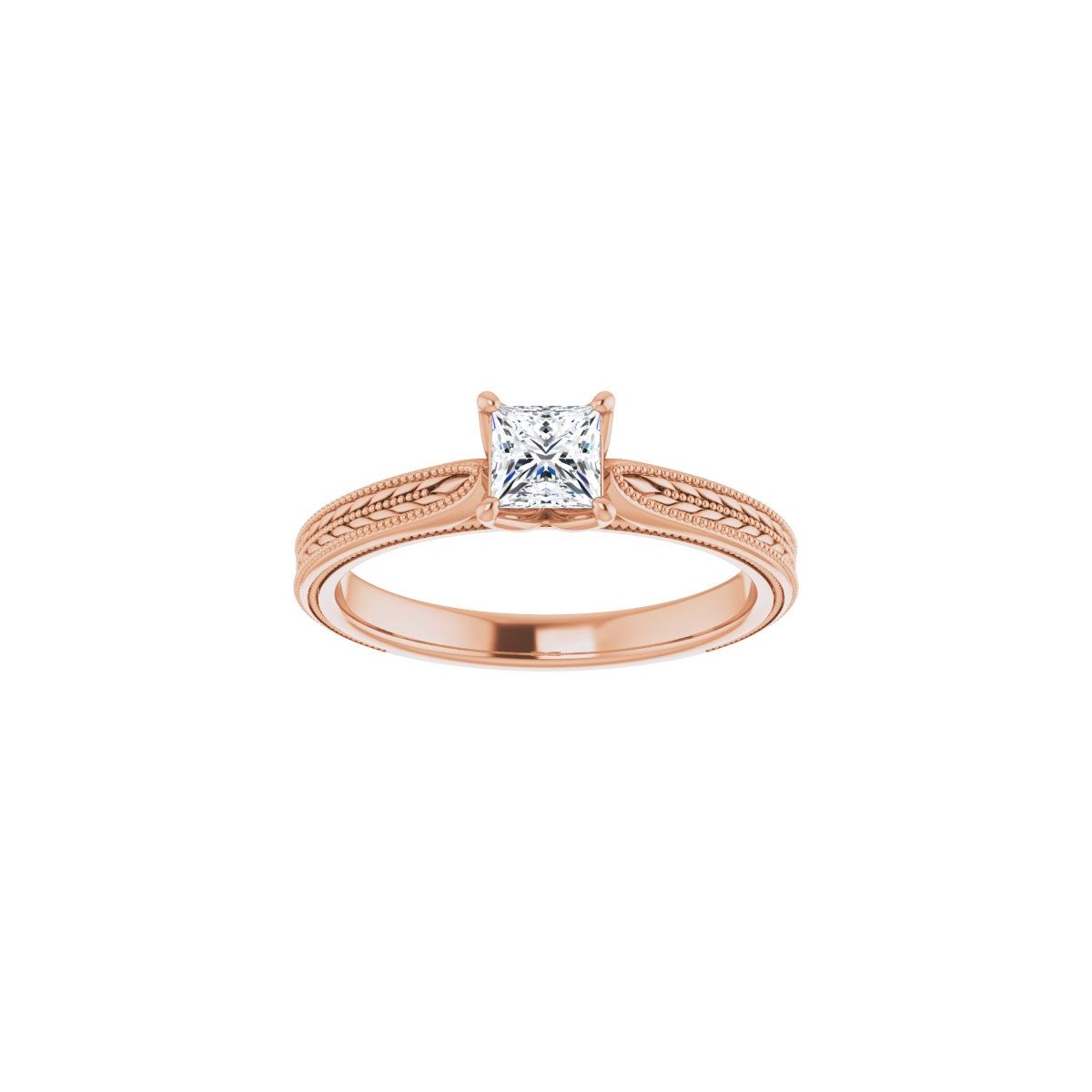 Square Solitaire Engagement Ring Mounting - gallery - Series 123043