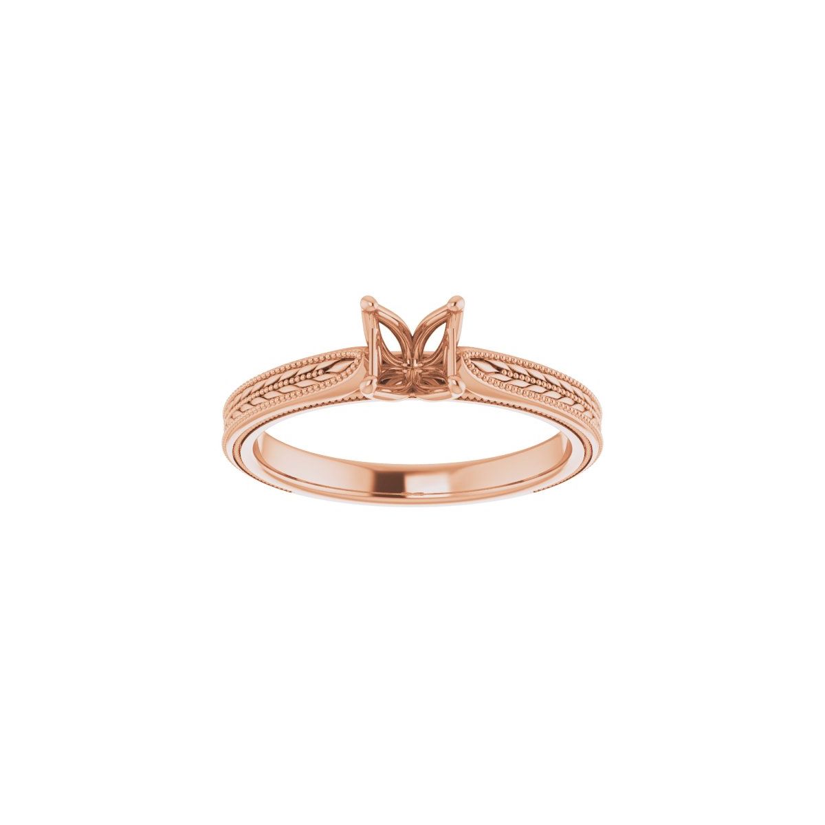 Square Solitaire Engagement Ring Mounting - gallery - Series 123043