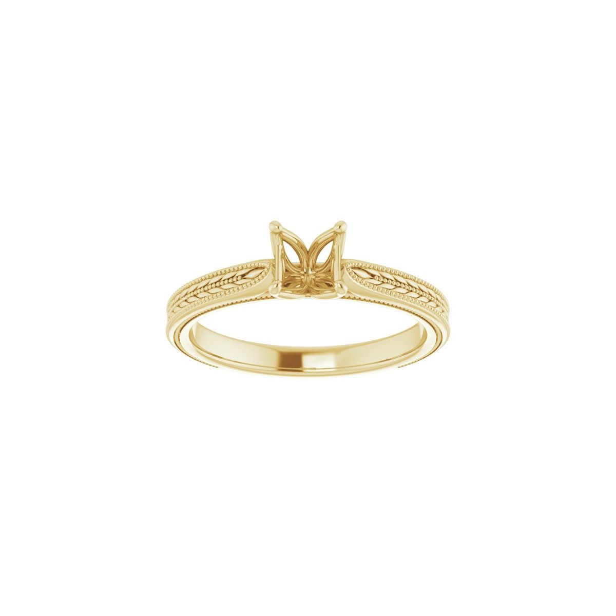 Square Solitaire Engagement Ring Mounting - gallery - Series 123043