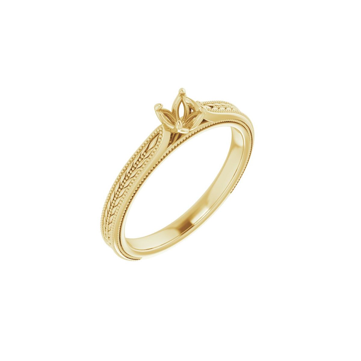 Round Solitaire Engagement Ring Mounting - gallery - Series 123043