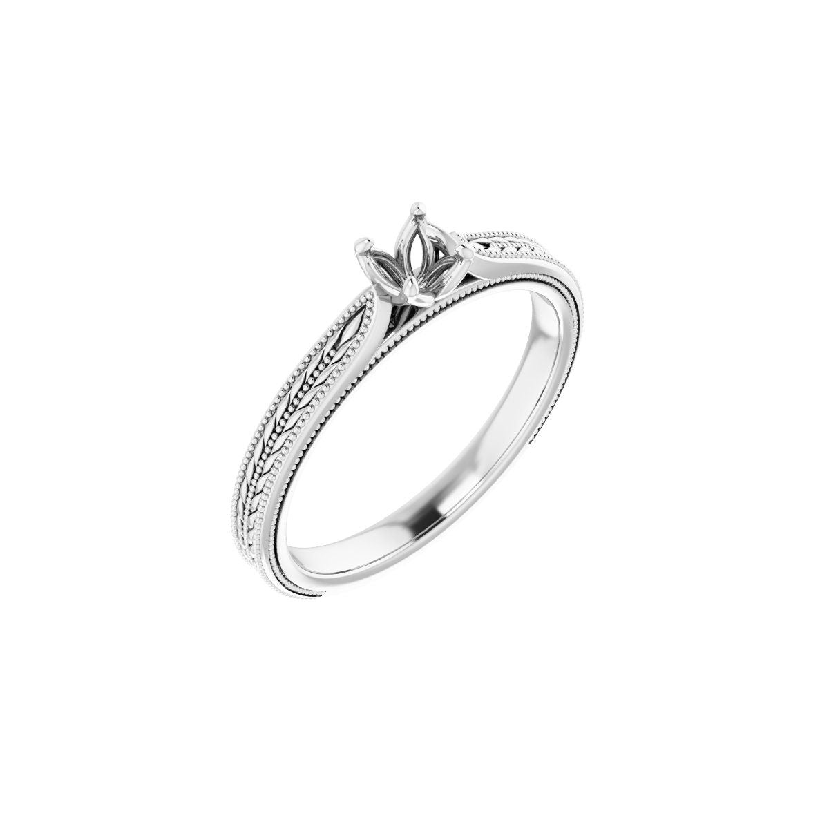 Round Solitaire Engagement Ring Mounting - gallery - Series 123043
