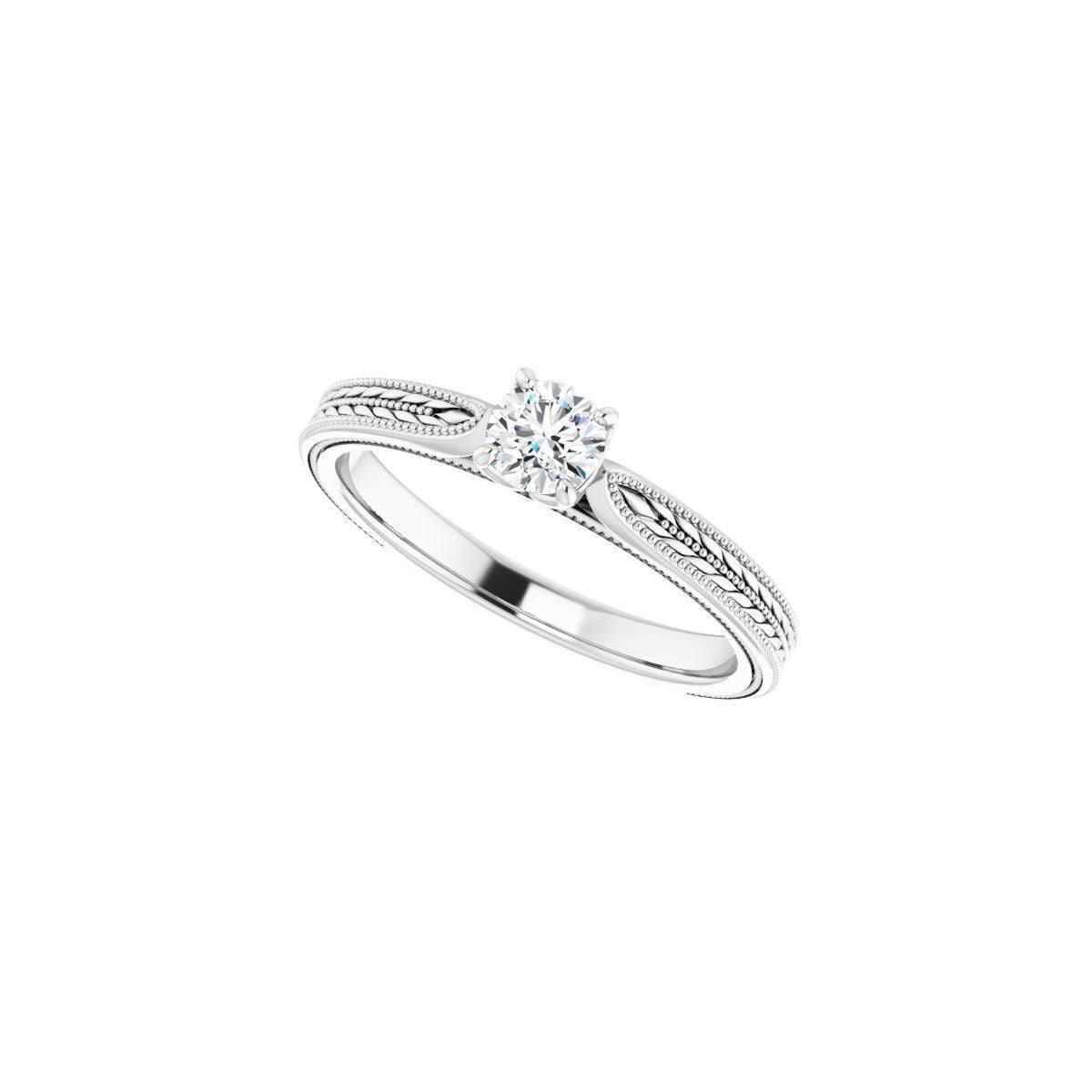 Round Solitaire Engagement Ring Mounting - gallery - Series 123043