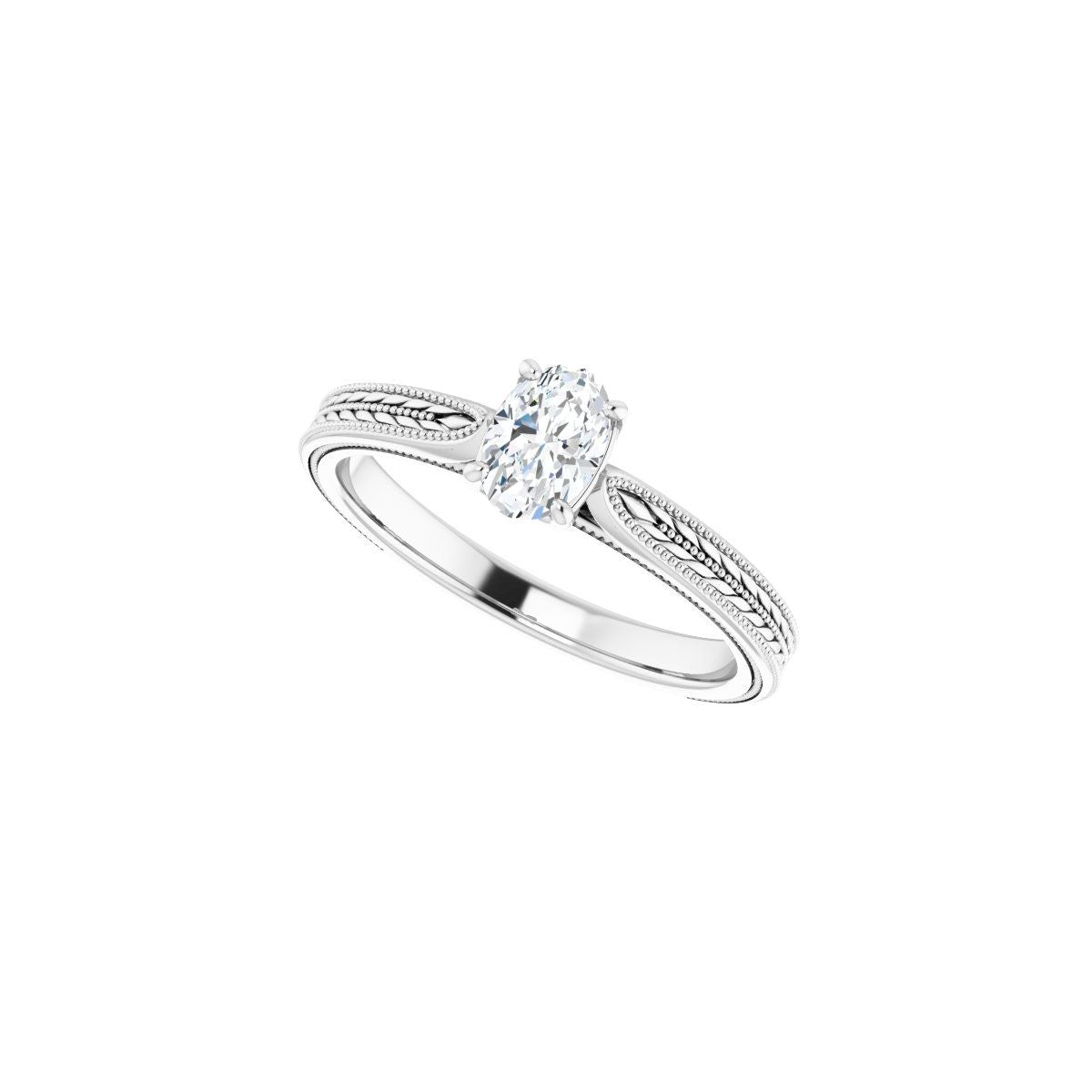 Oval Solitaire Engagement Ring Mounting - gallery - Series 123043