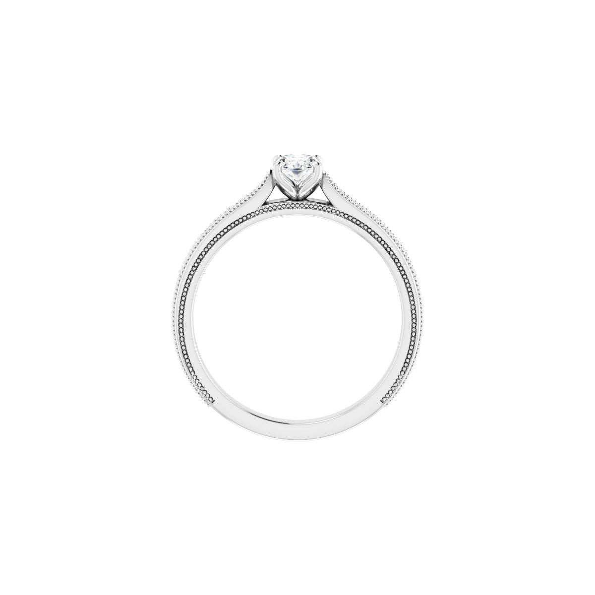 Oval Solitaire Engagement Ring Mounting - gallery - Series 123043
