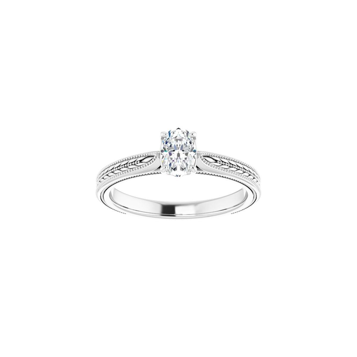 Oval Solitaire Engagement Ring Mounting - gallery - Series 123043