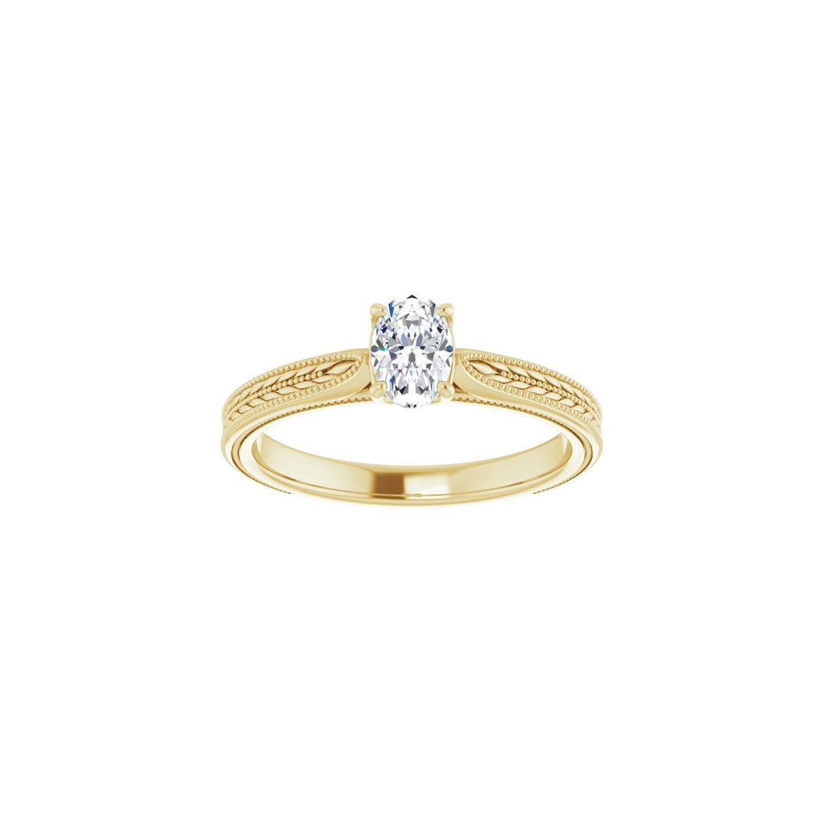 Oval Solitaire Engagement Ring Mounting - gallery - Series 123043