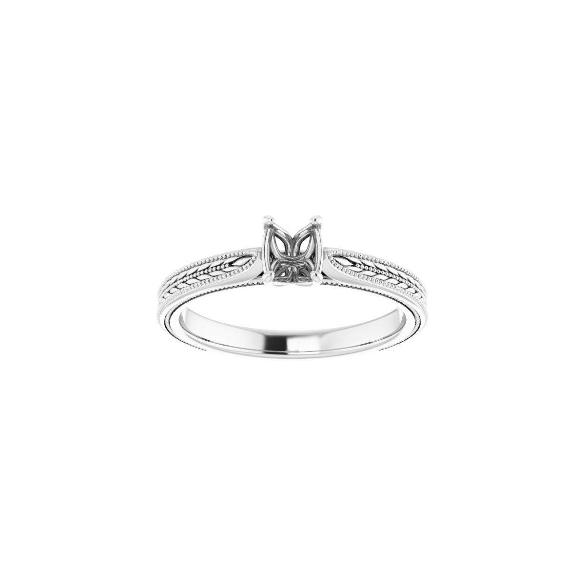 Oval Solitaire Engagement Ring Mounting - gallery - Series 123043