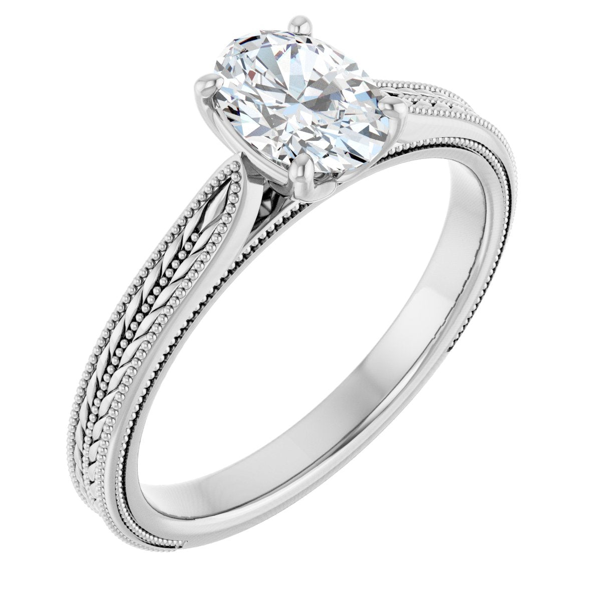 Cushion Solitaire Engagement Ring Mounting - gallery - Series 123043
