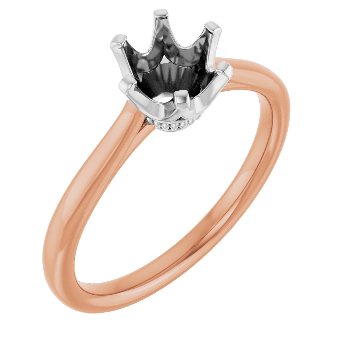 Round Solitaire Engagement Ring (6.5 Mm) Mounting - gallery - Series 122004