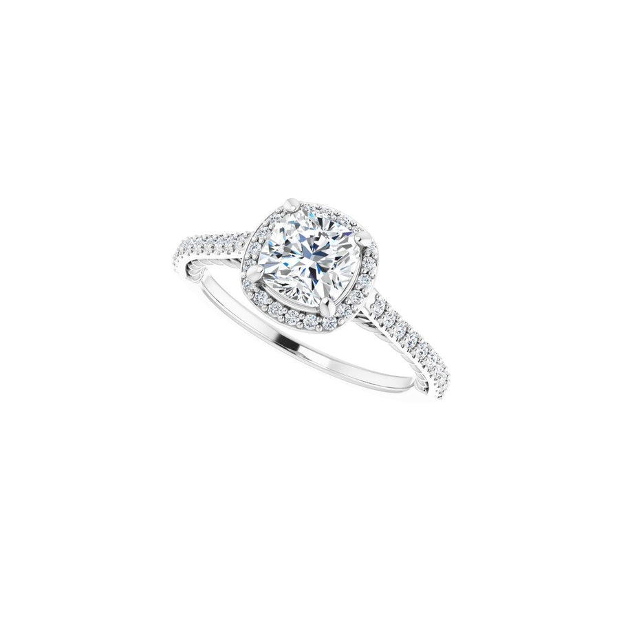 Cushion Halo-Style Engagement Ring Semi-Mount - gallery - Series 122999