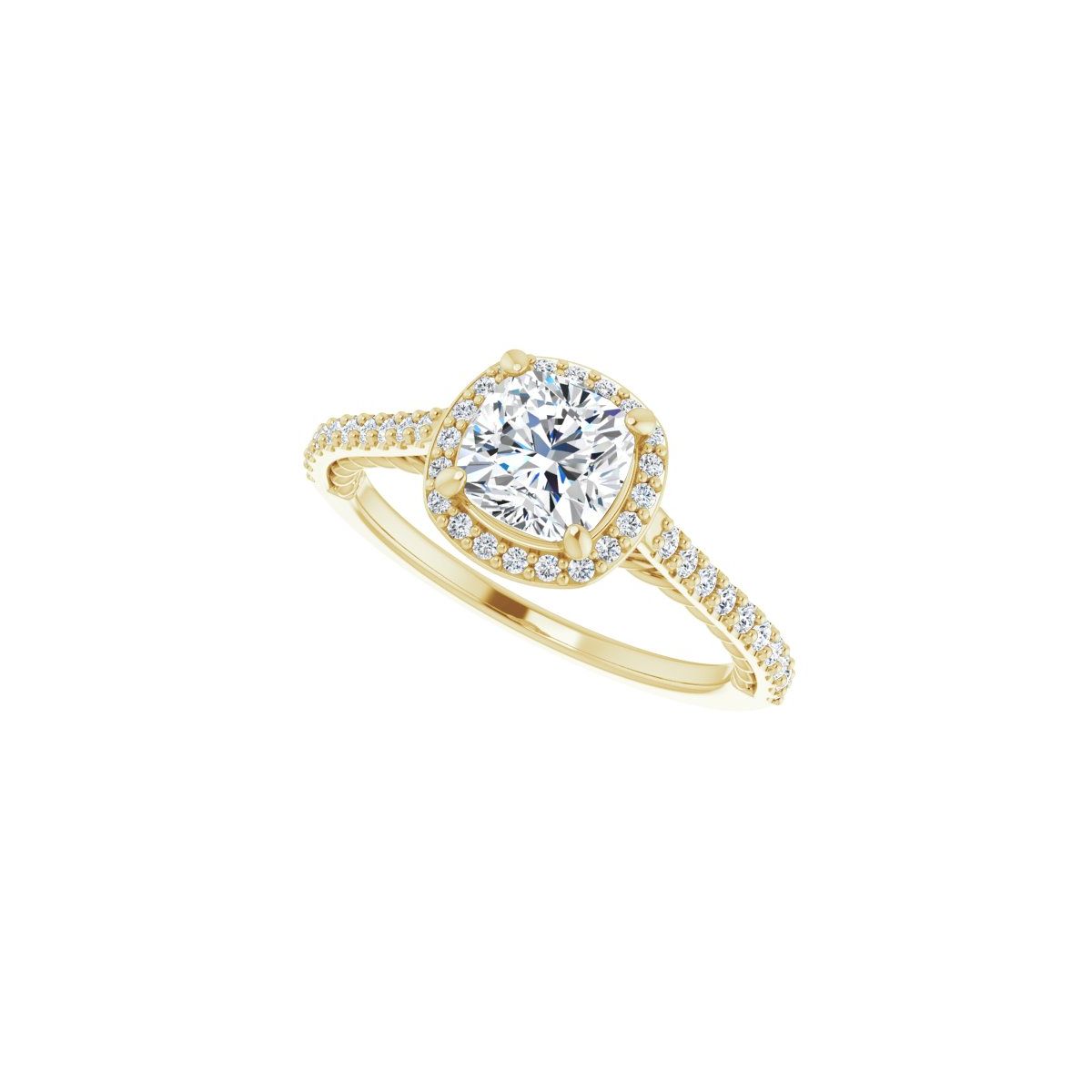 Cushion Halo-Style Engagement Ring Semi-Mount - gallery - Series 122999