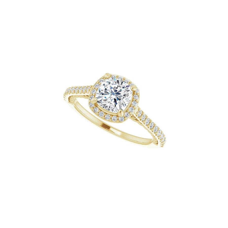 Cushion Halo-Style Engagement Ring Semi-Mount - gallery - Series 122999