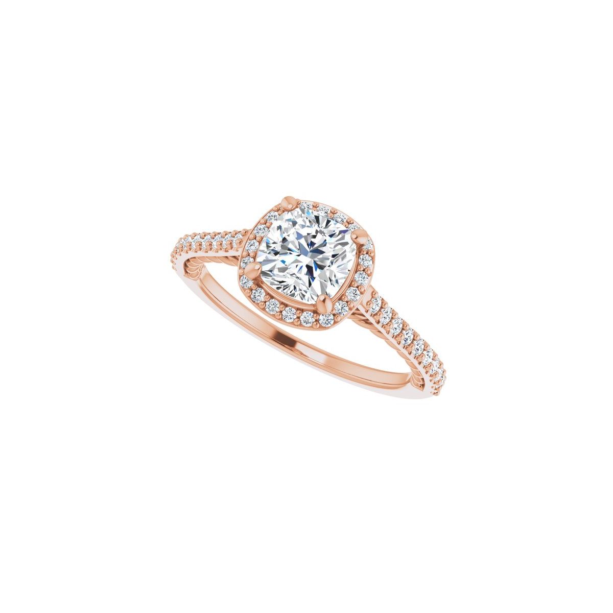 Cushion Halo-Style Engagement Ring Semi-Mount - gallery - Series 122999