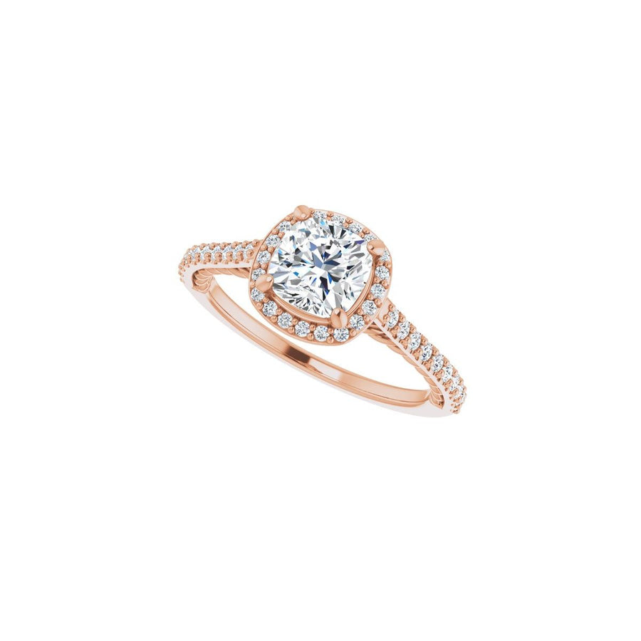 Cushion Halo-Style Engagement Ring Semi-Mount - gallery - Series 122999