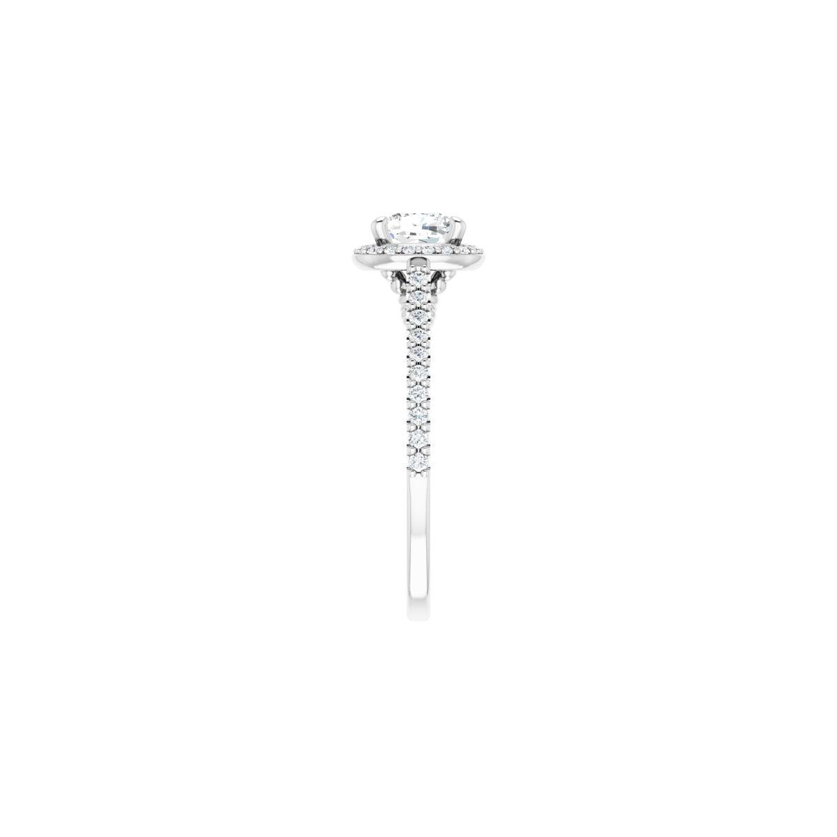 Cushion Halo-Style Engagement Ring Semi-Mount - gallery - Series 122999