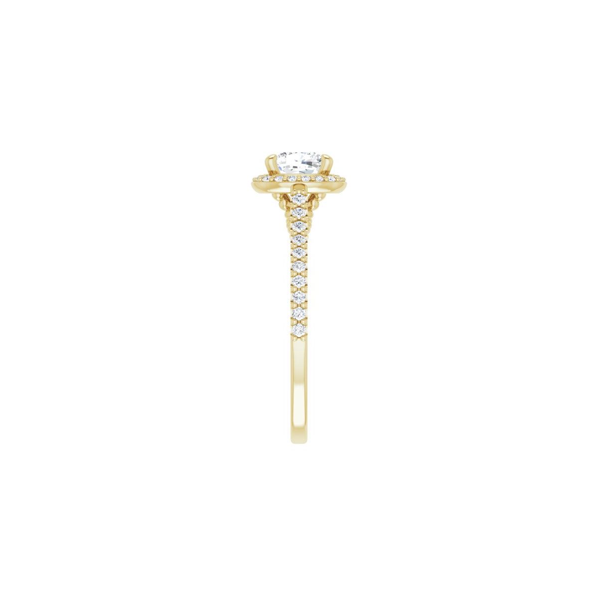 Cushion Halo-Style Engagement Ring Semi-Mount - gallery - Series 122999