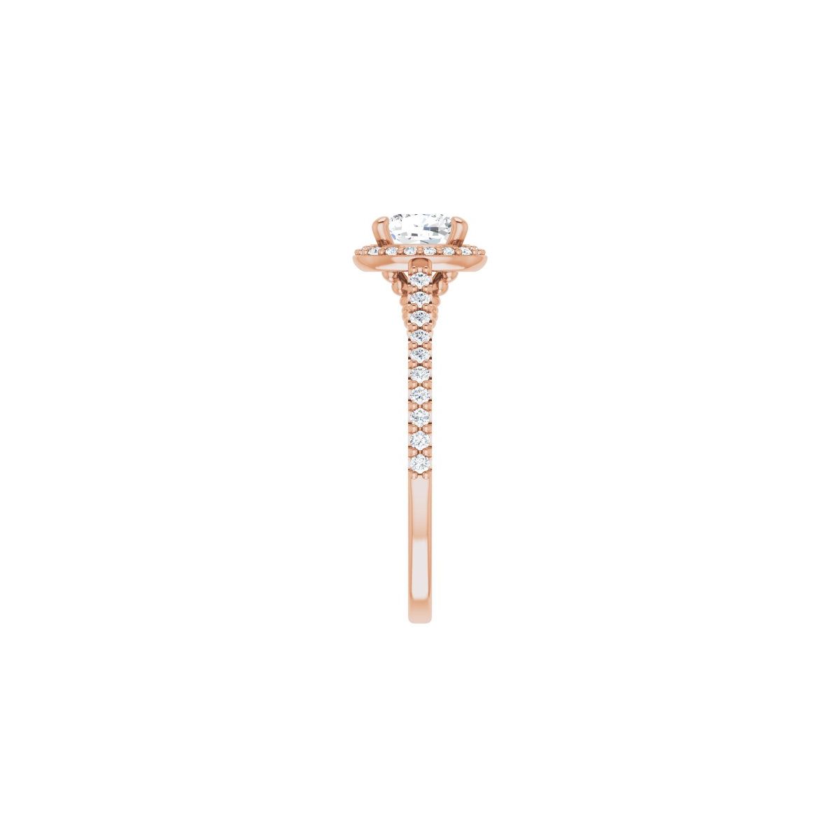 Cushion Halo-Style Engagement Ring Semi-Mount - gallery - Series 122999