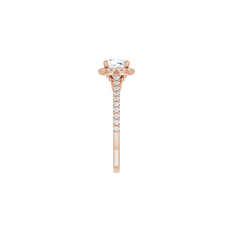 Cushion Halo-Style Engagement Ring Semi-Mount - gallery - Series 122999