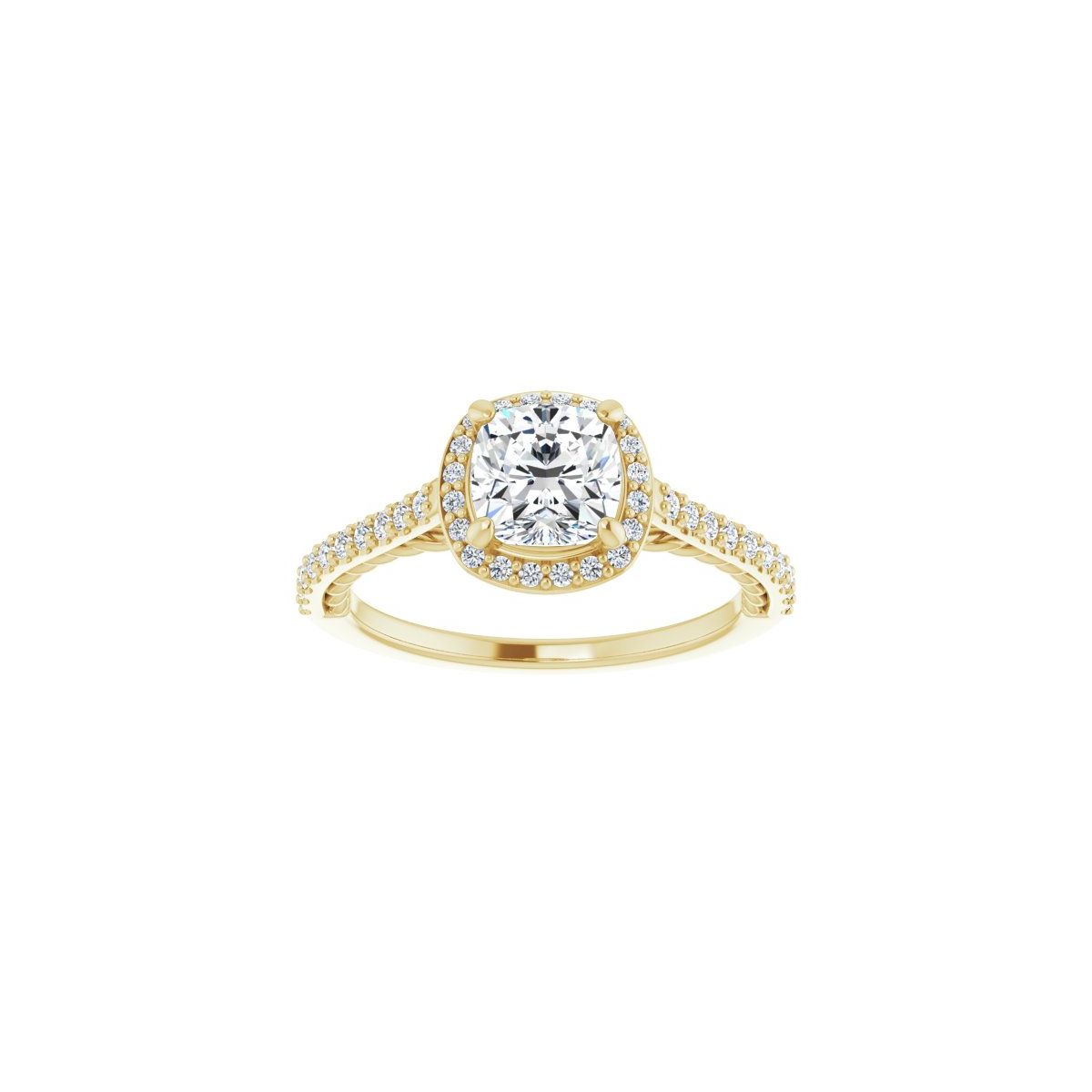 Cushion Halo-Style Engagement Ring Semi-Mount - gallery - Series 122999