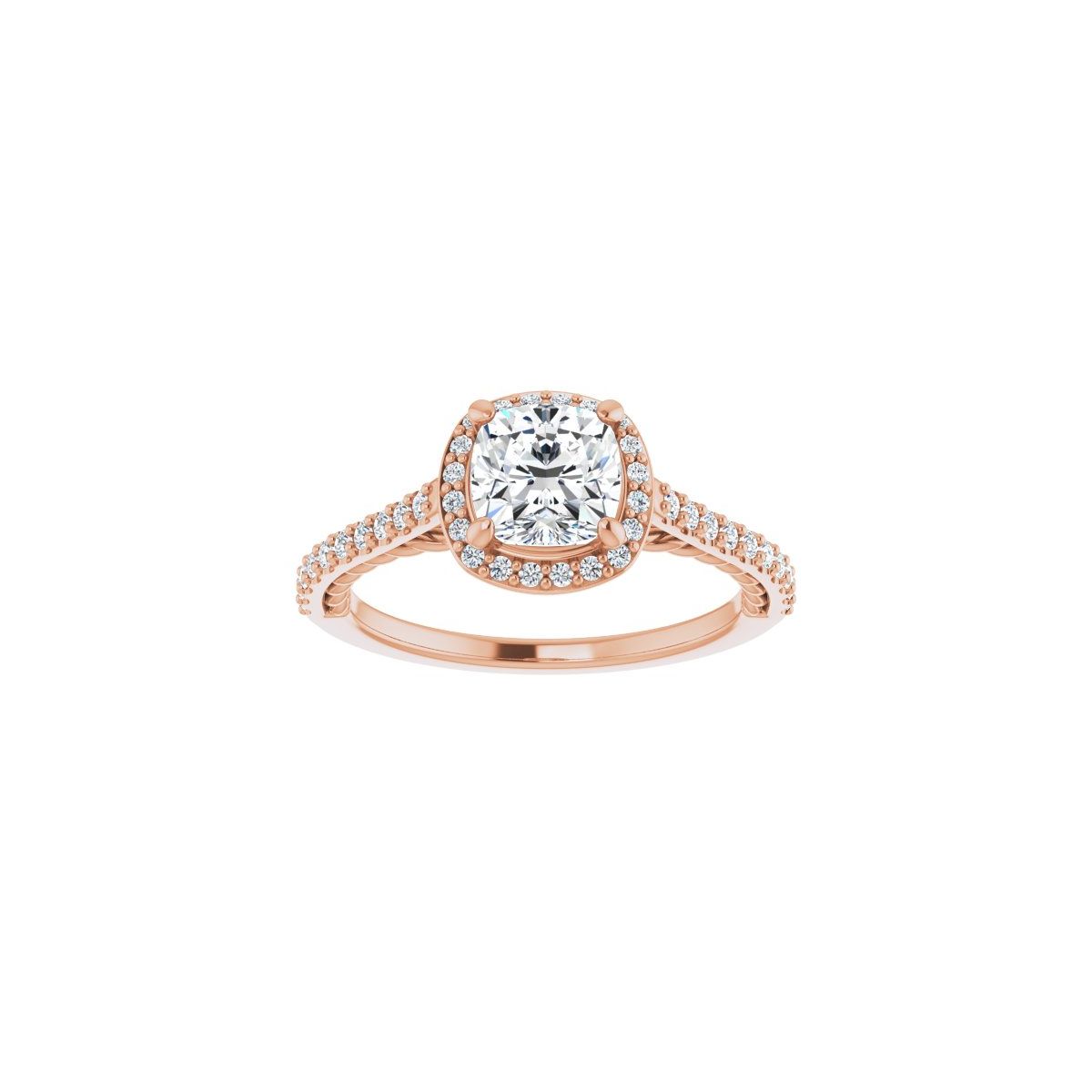 Cushion Halo-Style Engagement Ring Semi-Mount - gallery - Series 122999