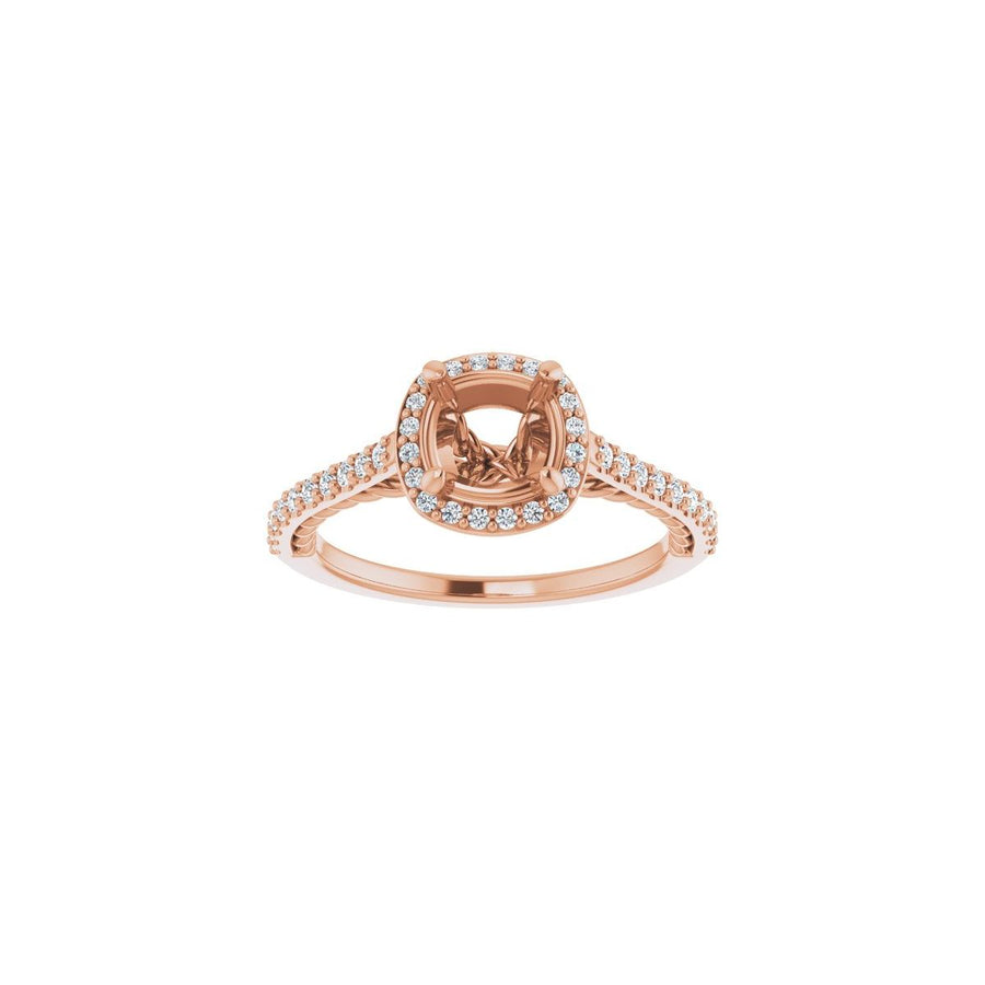 Cushion Halo-Style Engagement Ring Semi-Mount - gallery - Series 122999