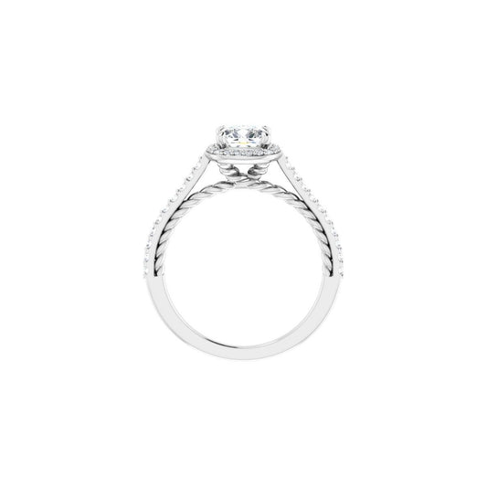 Cushion Halo-Style Engagement Ring Semi-Mount - gallery - Series 122999