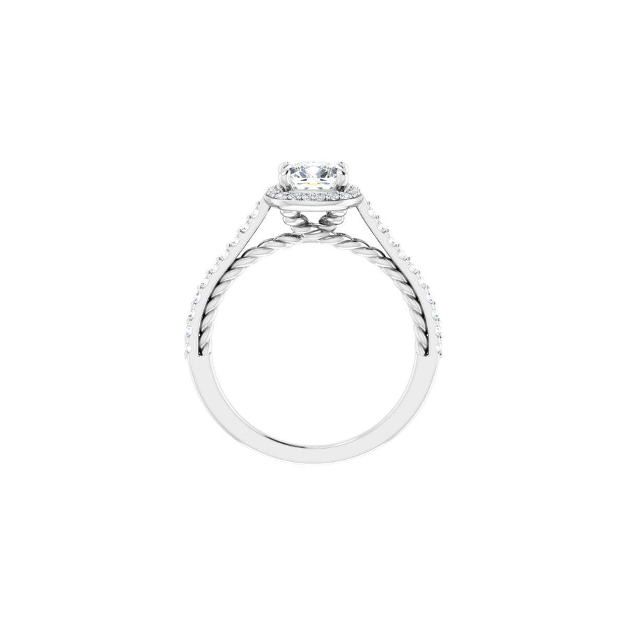 Cushion Halo-Style Engagement Ring Semi-Mount - gallery - Series 122999