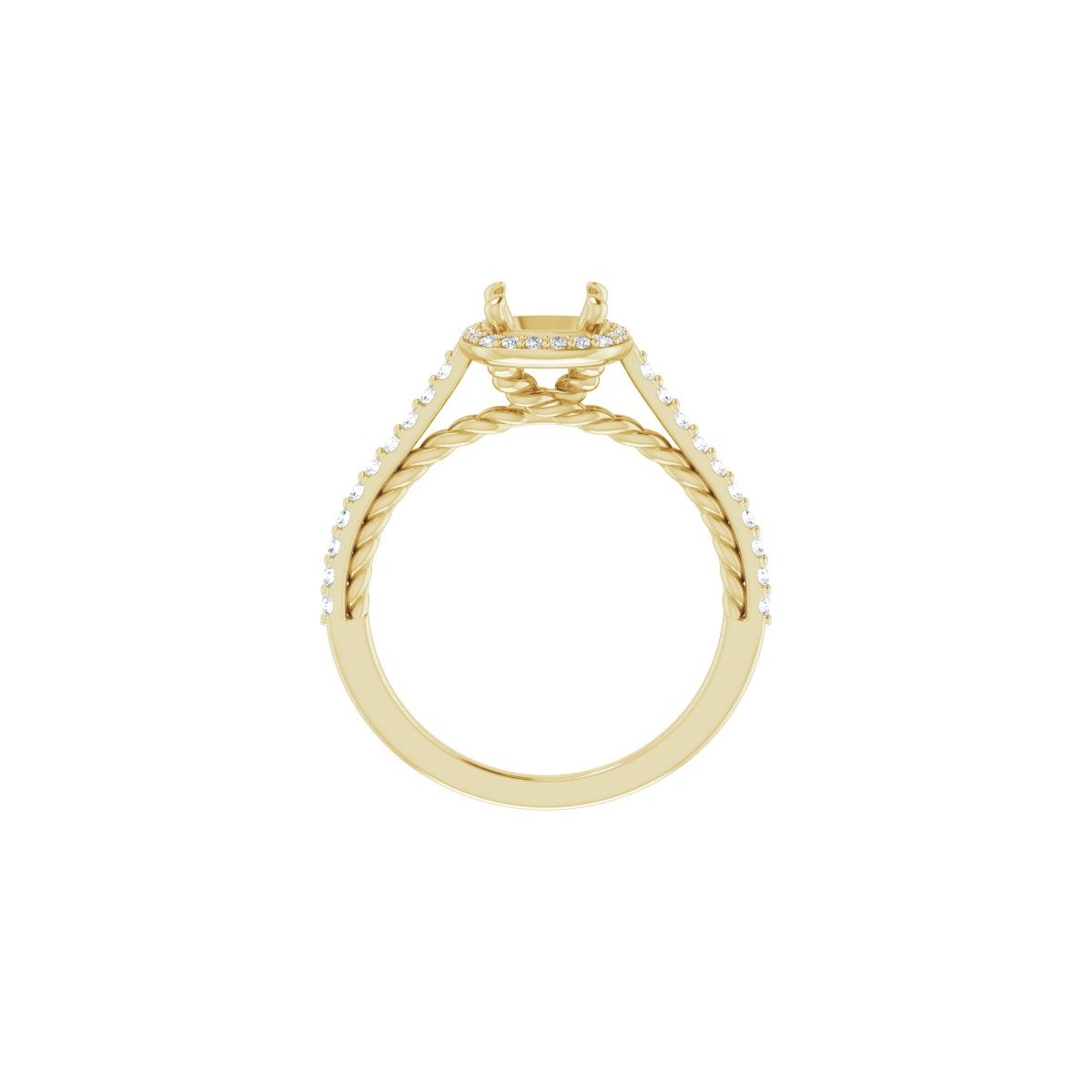 Cushion Halo-Style Engagement Ring Semi-Mount - gallery - Series 122999