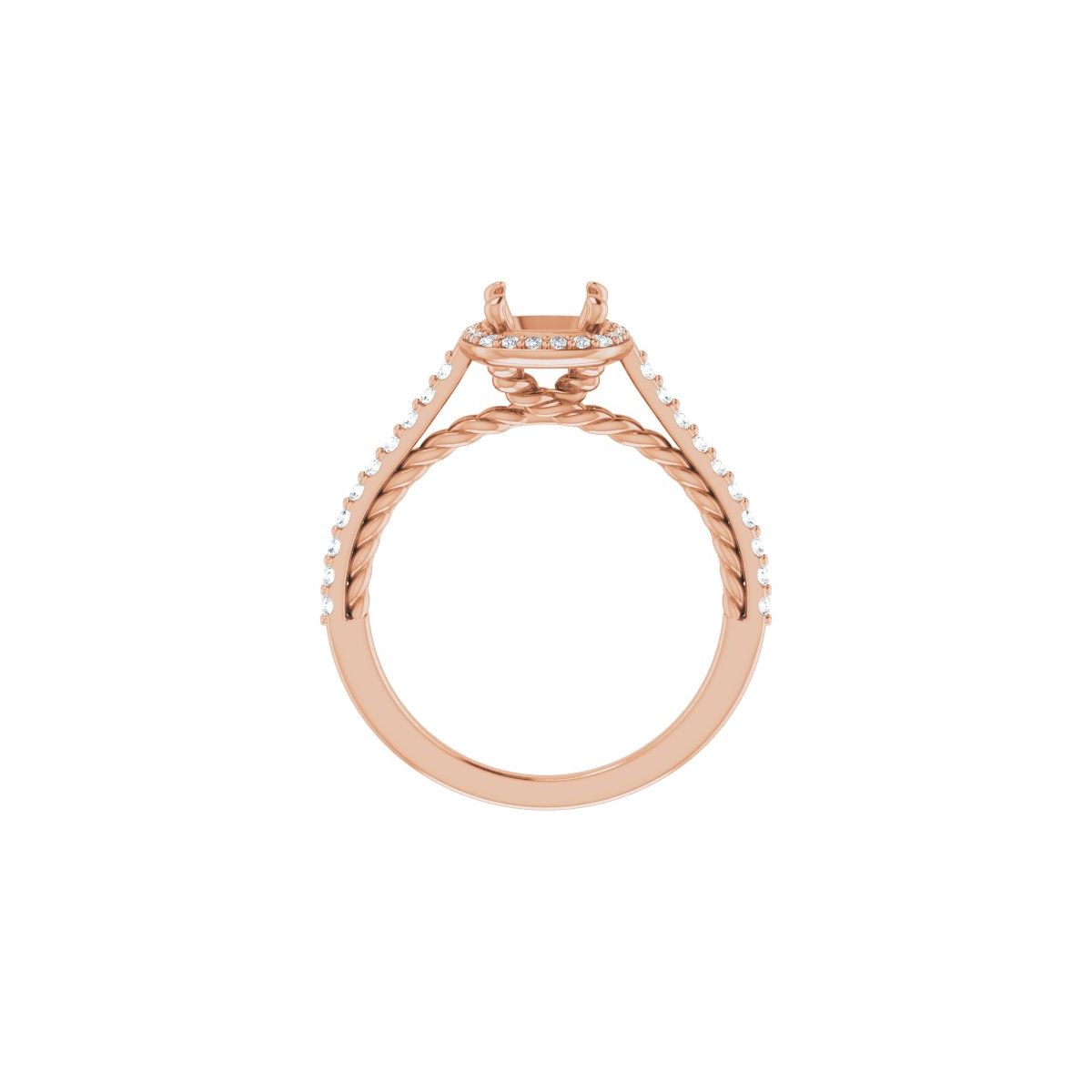 Cushion Halo-Style Engagement Ring Semi-Mount - gallery - Series 122999