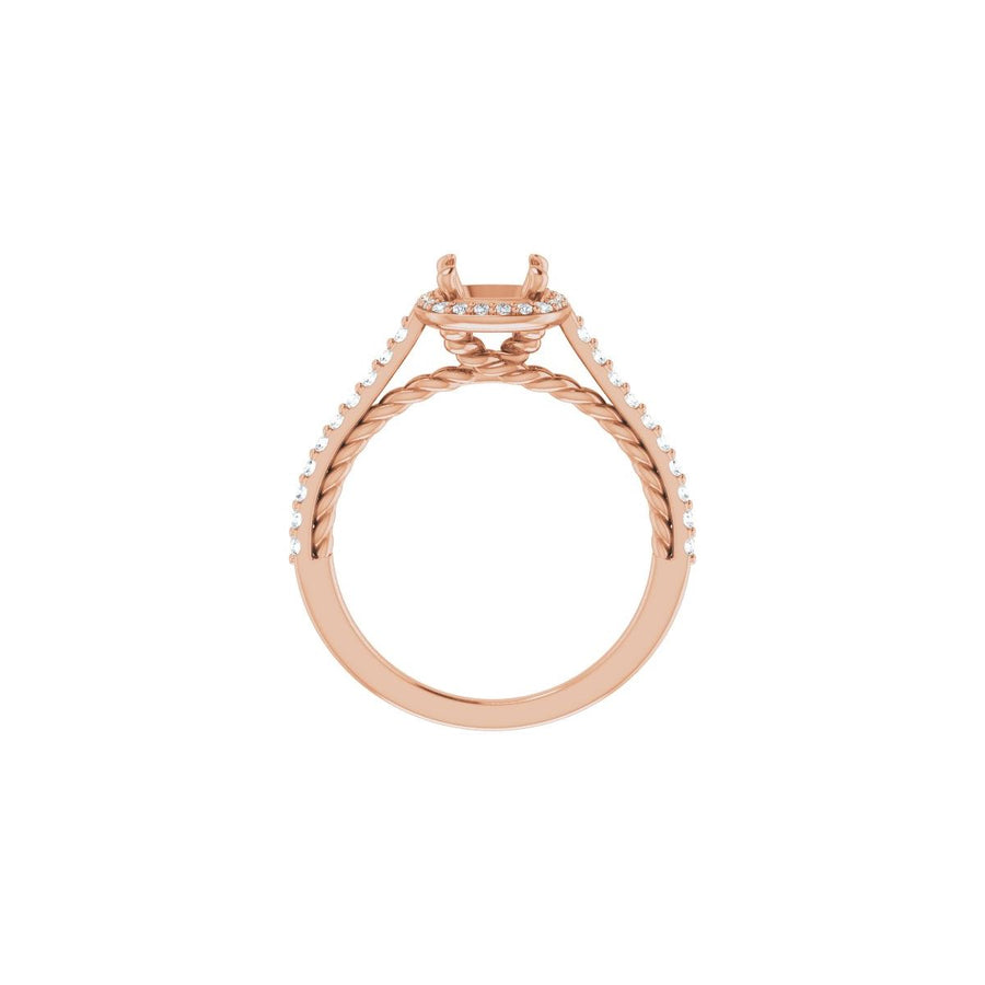 Cushion Halo-Style Engagement Ring Semi-Mount - gallery - Series 122999