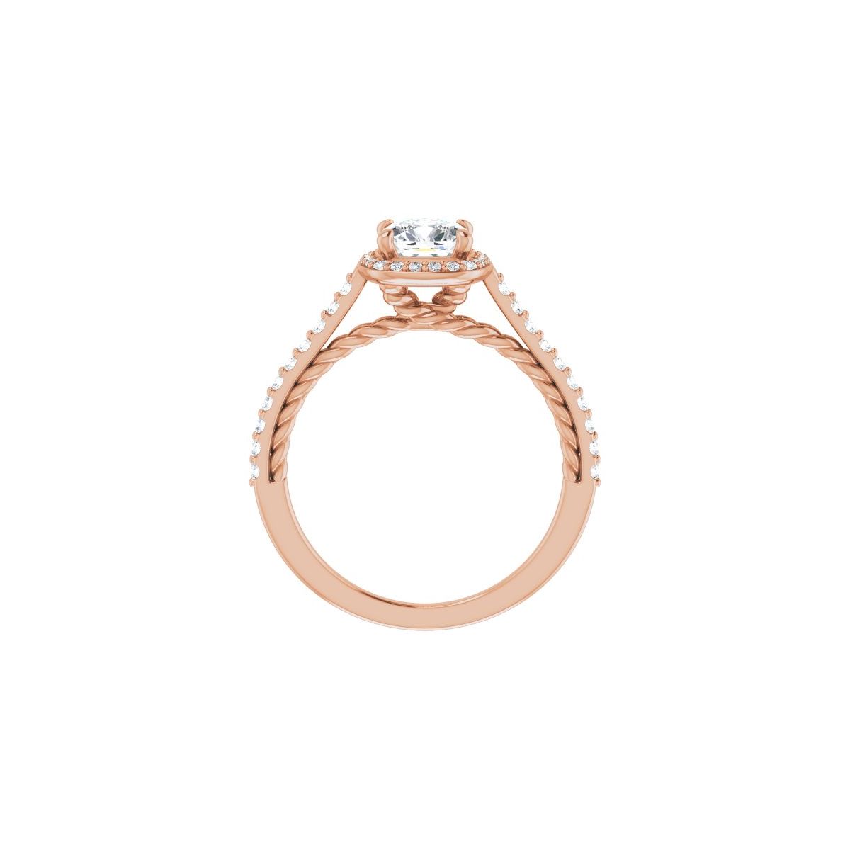 Cushion Halo-Style Engagement Ring Semi-Mount - gallery - Series 122999