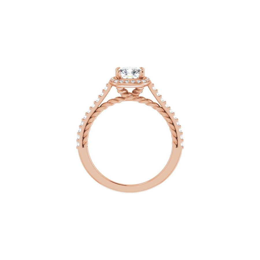 Cushion Halo-Style Engagement Ring Semi-Mount - gallery - Series 122999