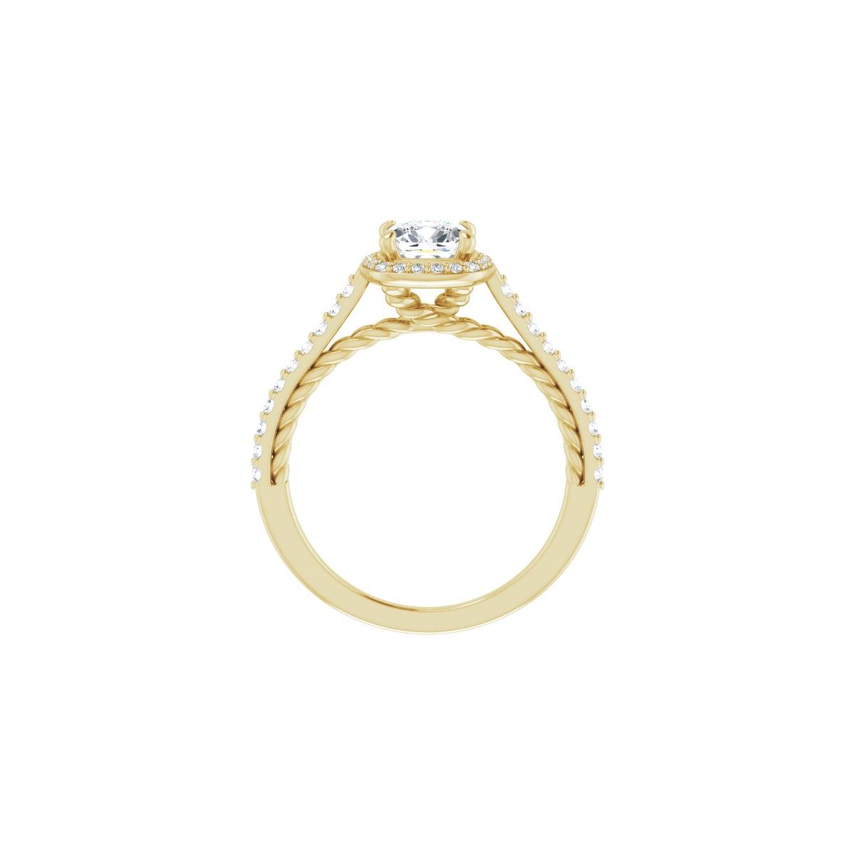 Cushion Halo-Style Engagement Ring Semi-Mount - gallery - Series 122999