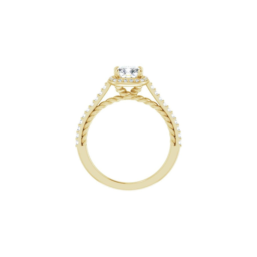 Cushion Halo-Style Engagement Ring Semi-Mount - gallery - Series 122999