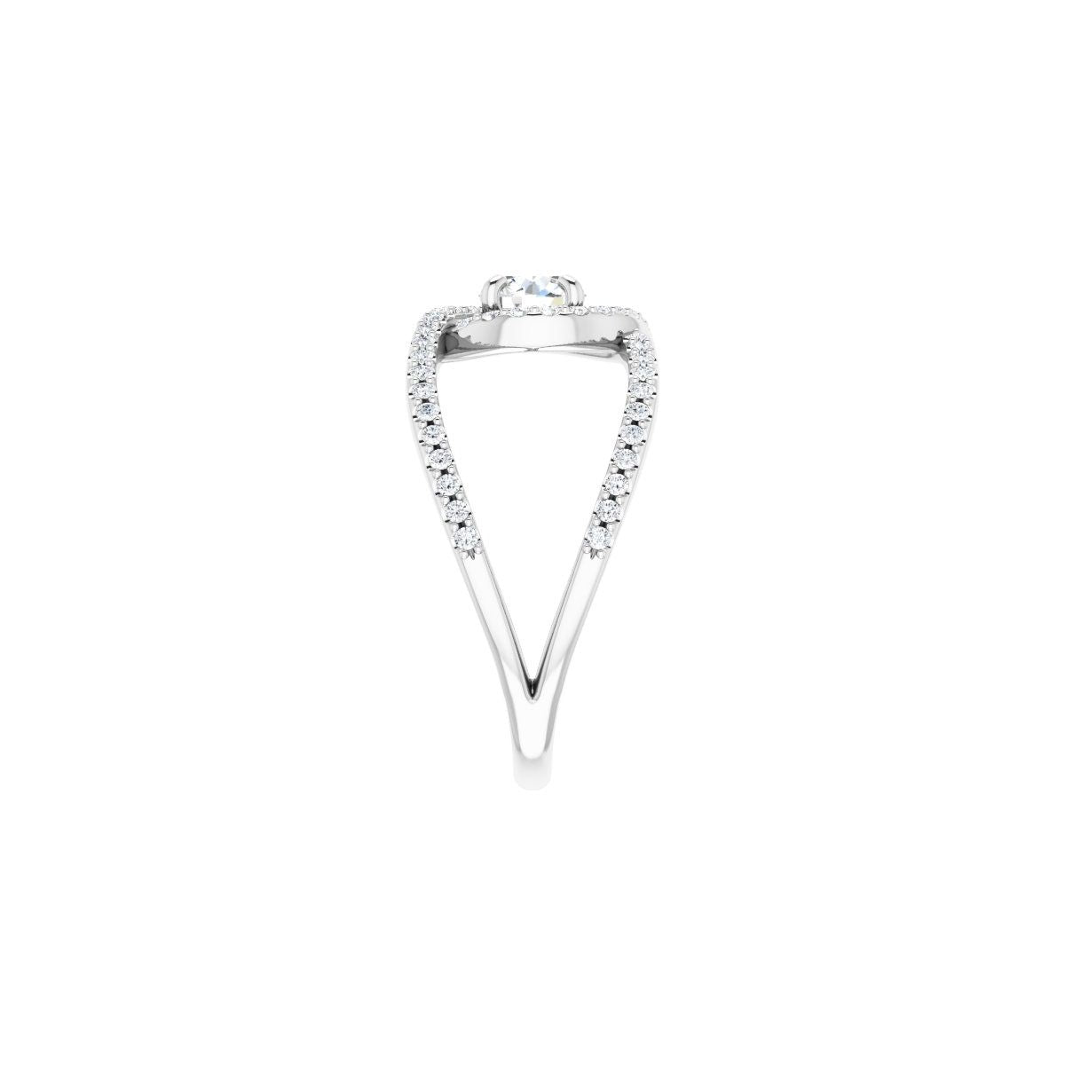 Round Halo-Style Bypass Engagement Ring Semi-Mount - gallery - Series 123249