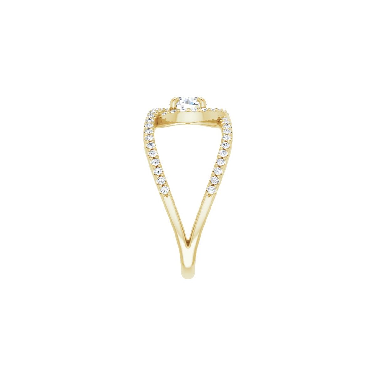Round Halo-Style Bypass Engagement Ring Semi-Mount - gallery - Series 123249