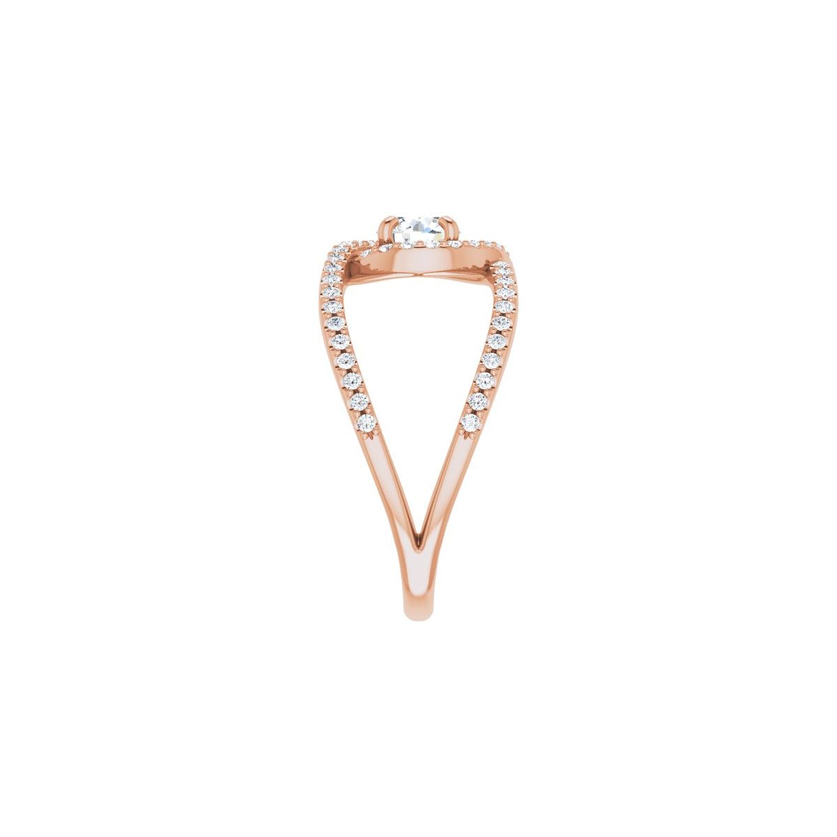Round Halo-Style Bypass Engagement Ring Semi-Mount - gallery - Series 123249