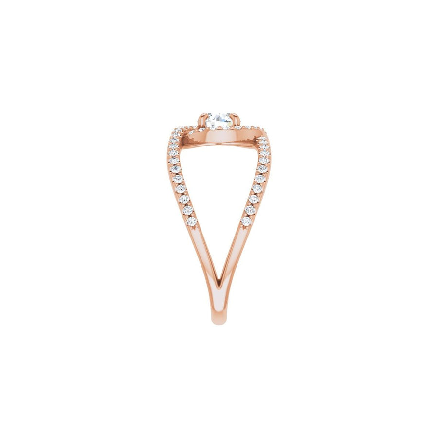 Round Halo-Style Bypass Engagement Ring Semi-Mount - gallery - Series 123249