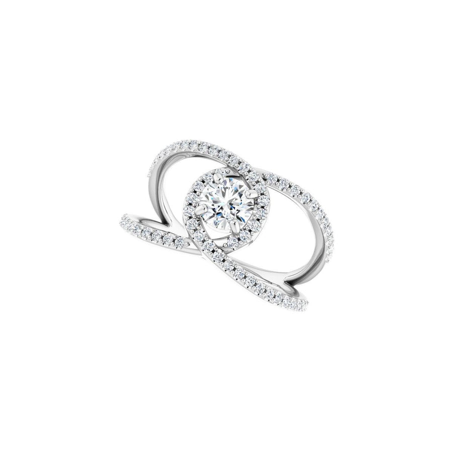 Round Halo-Style Bypass Engagement Ring Semi-Mount - gallery - Series 123249