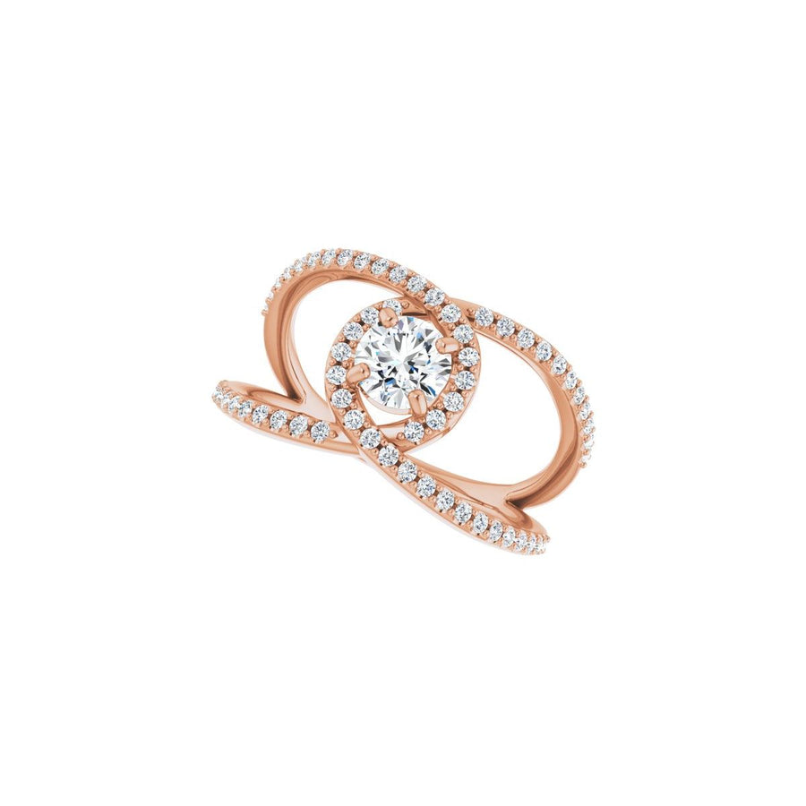 Round Halo-Style Bypass Engagement Ring Semi-Mount - gallery - Series 123249